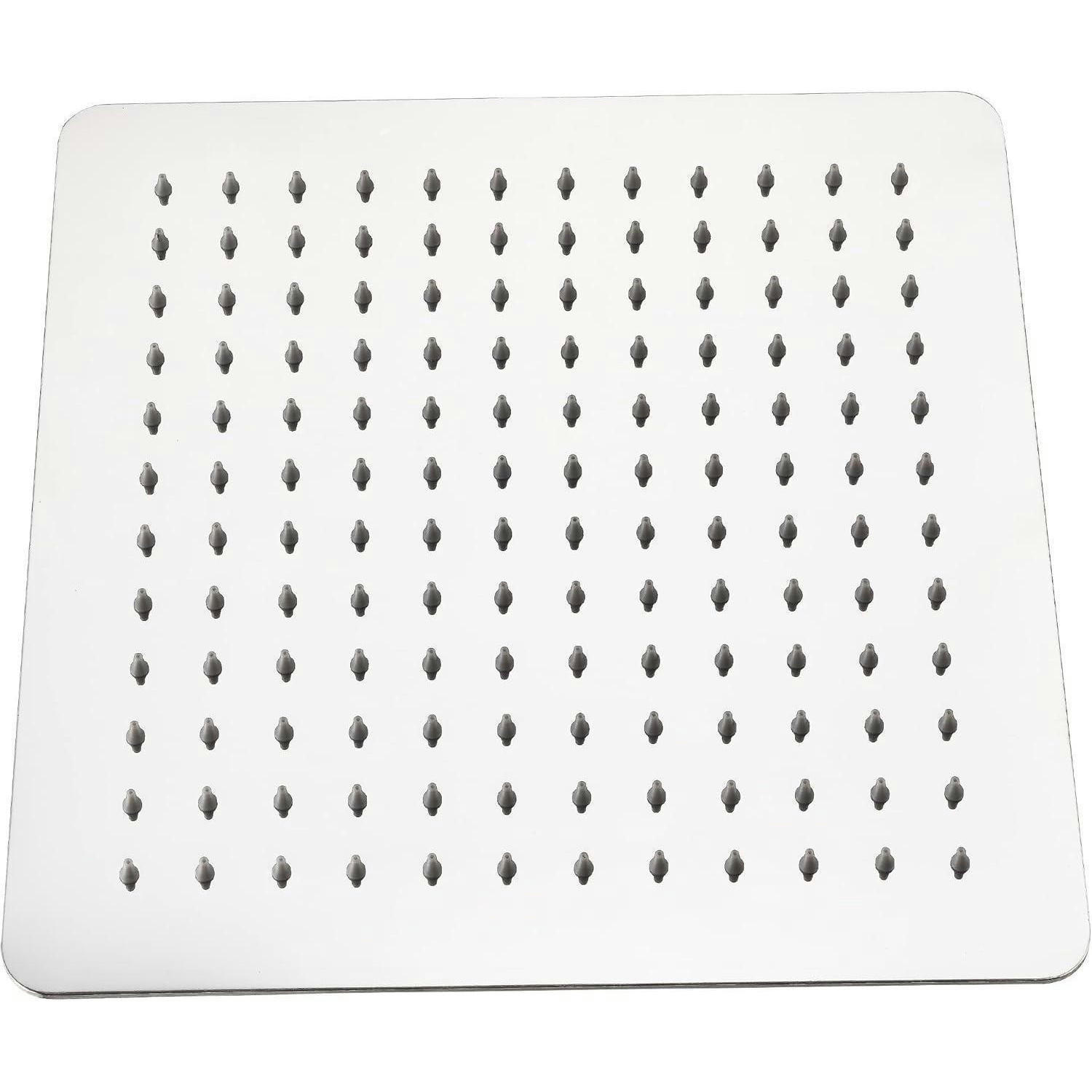 DUSCHKOPF Quadratisch 30 cm Edelstahl AISI304 Wassersparend Anti-Kalk - Silberfarben, Metall (30/4/30cm)