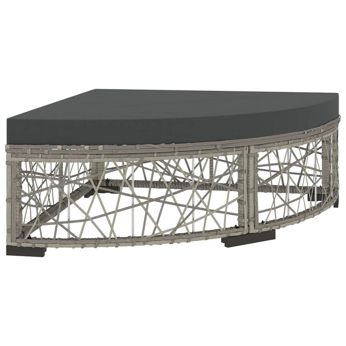 LOUNGEGARNITUR mit Auflagen, aus Poly Rattan und Stahl, Schwarz, 6-teiliges Set - Grau, Kunststoff - vidaXL