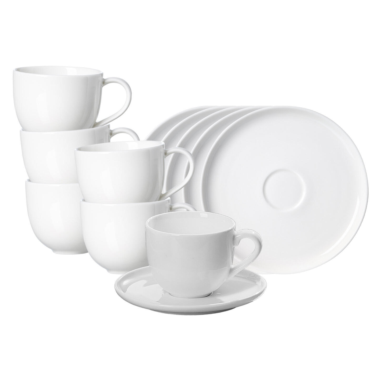 ESPRESSOTASSEN MIT UNTERTASSEN Skagen weiß 90 ml 6er Set - Weiß, Keramik (11/7/11cm) - Ritzenhoff Breker