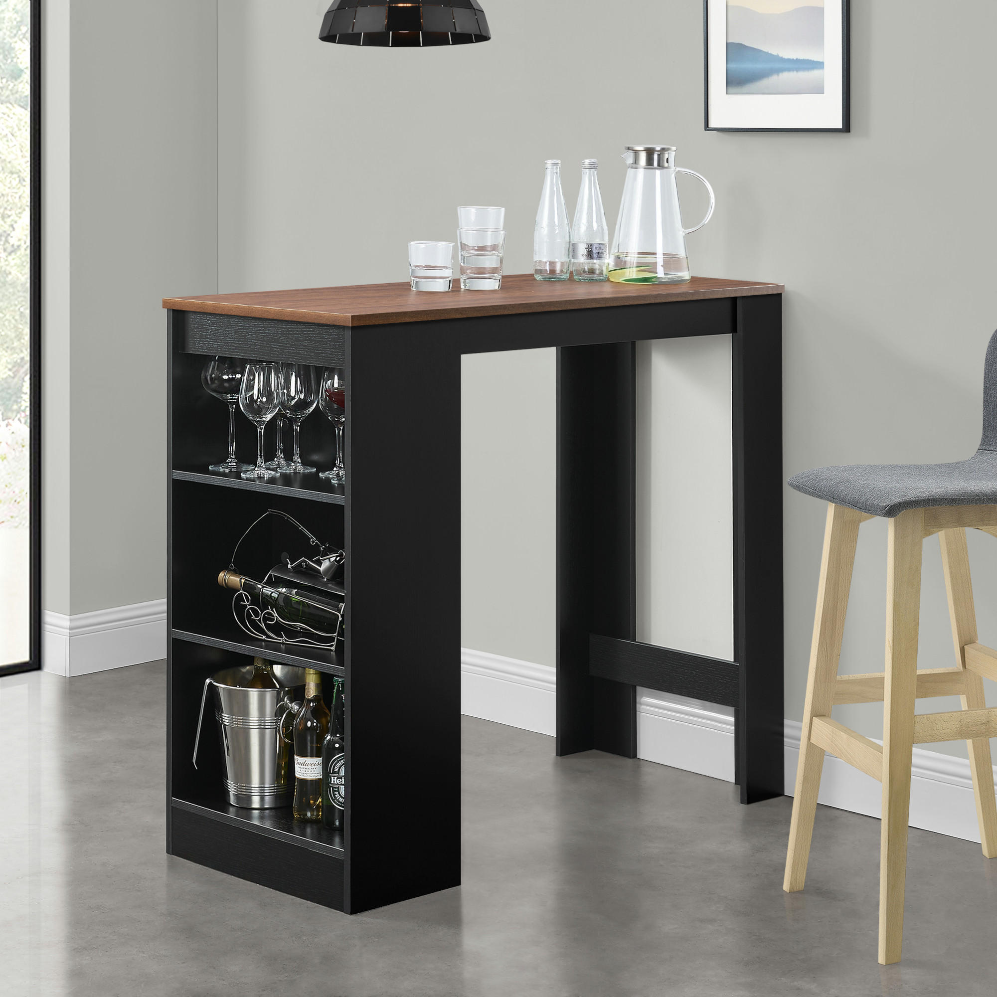 BARTISCH Kouvala - Schwarz, Holzwerkstoff (110/103/50cm) - [en.casa]