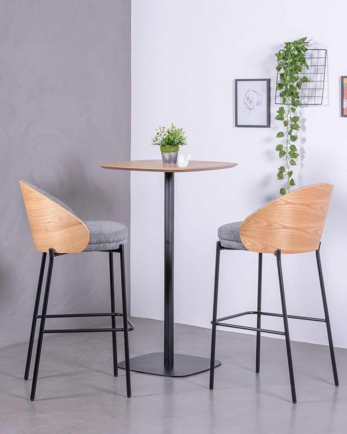 HOCKER Holz Grau - Grau, Holz (54/98/50cm) - Nest Dream