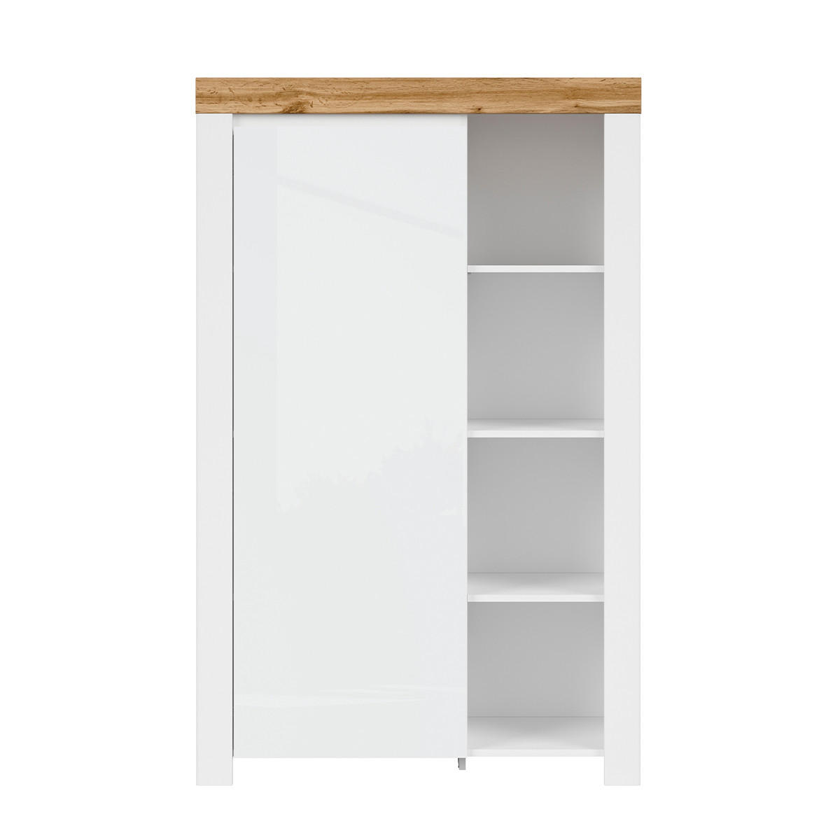 BÜCHERREGAL Hella Weiß und Holz - Weiß, Holzwerkstoff (98/157/42cm) - Petits-meubles