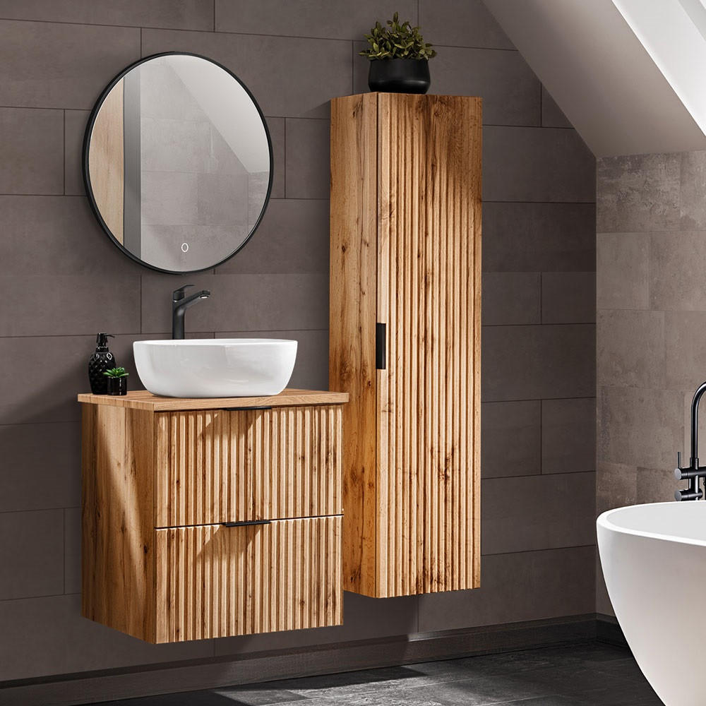 BADMÖBEL-SET 3-TLG. Adelaide-56 - Braun, Holzwerkstoff (110/200/47cm) - Lomado