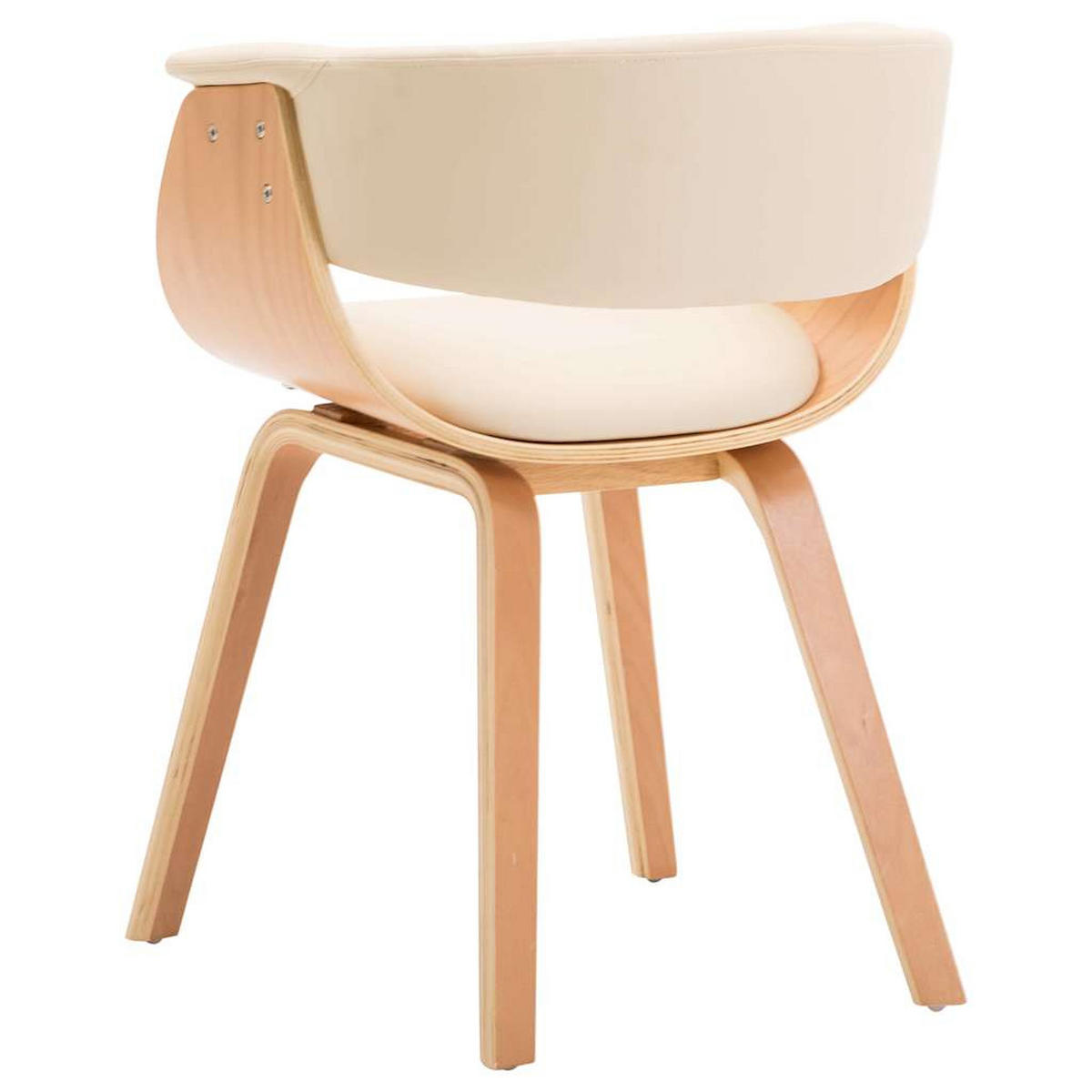 ESSZIMMERSTUHL Creme Bugholz Und Kunstleder - Creme, Leder (51/72/59.5cm) - vidaXL