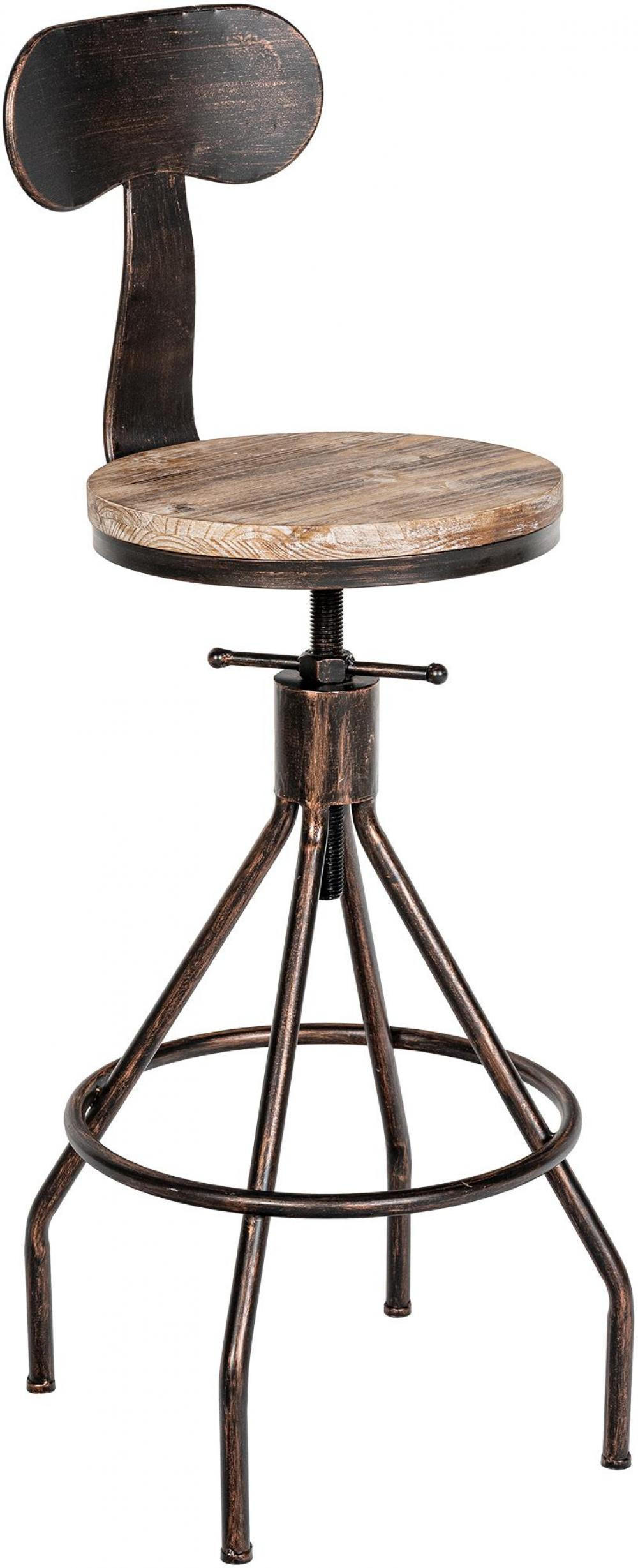 BARHOCKER Holz Bronze - Bronzefarben, Holz/Metall (41/96/41cm) - CLP