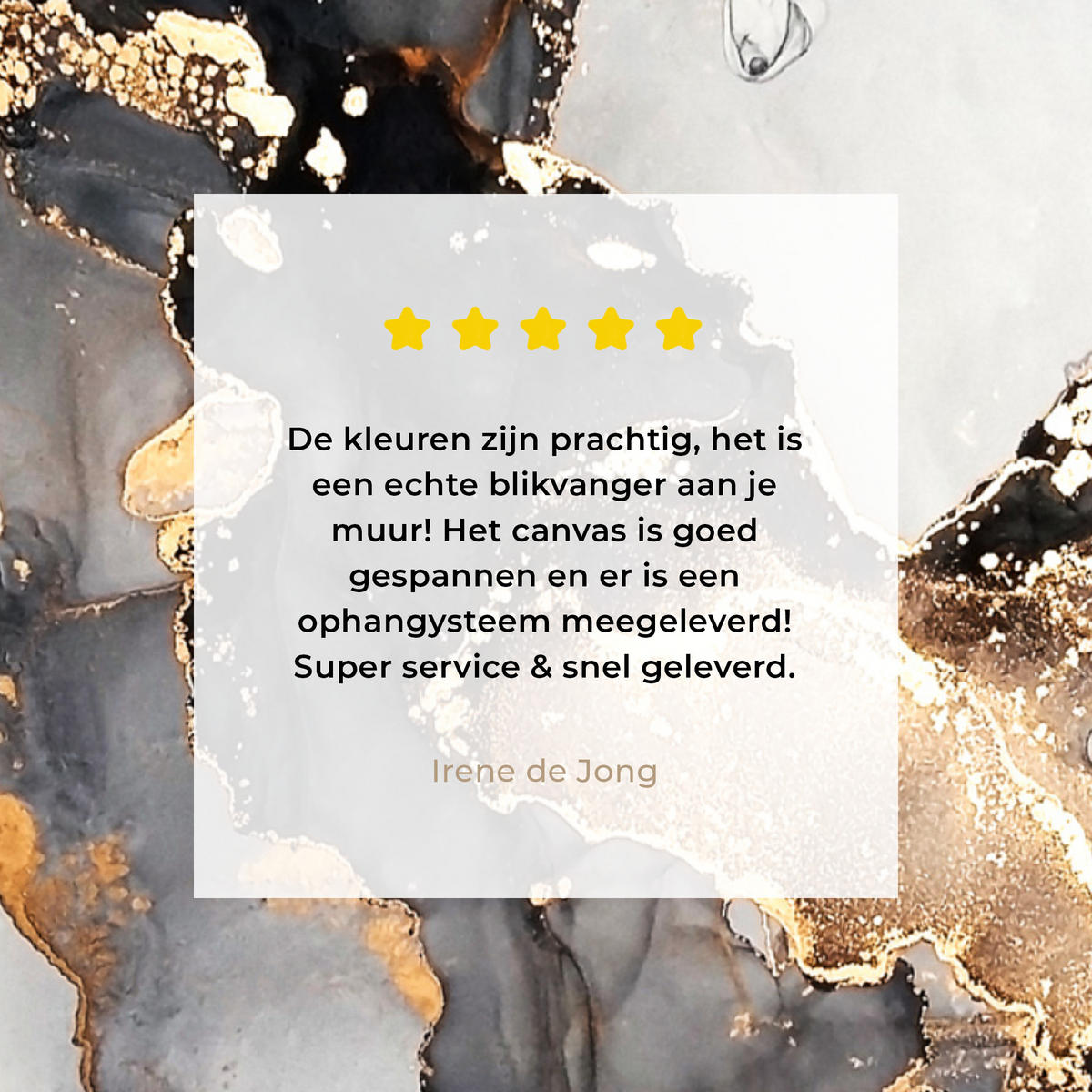 LEINWANDBILD Marmor - Schwarz - Weiß - Gold - Luxus - Abstrakt Wandbild Wohnzimmer 50x50 cm - Goldfarben, Textil (50/50cm) - MuchoWow