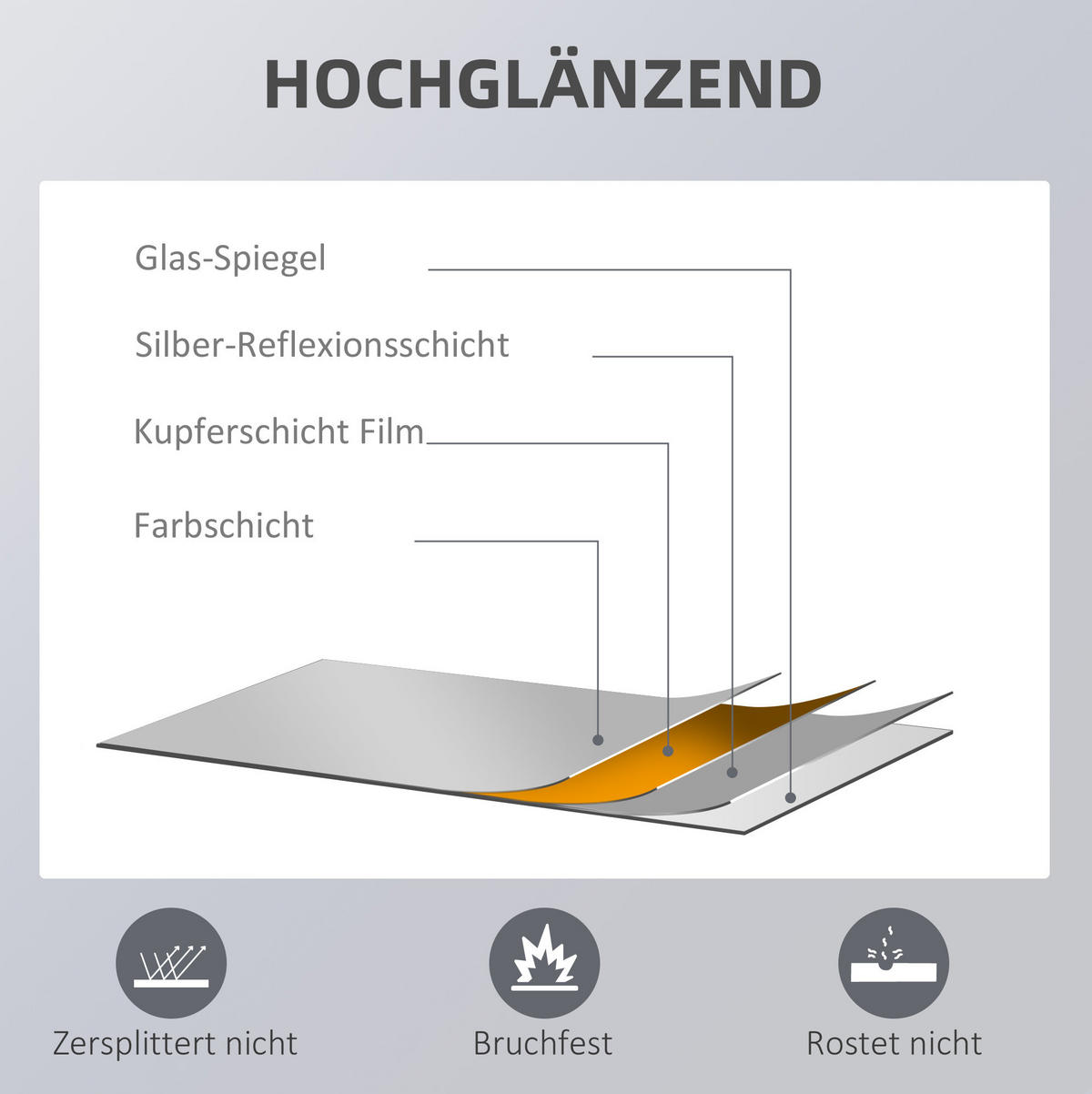 WANDSPIEGEL 45/3/125 cm Natur aus Holz mit Wandmontage - Naturfarben, Holz (48/125/45cm) - OKWISH