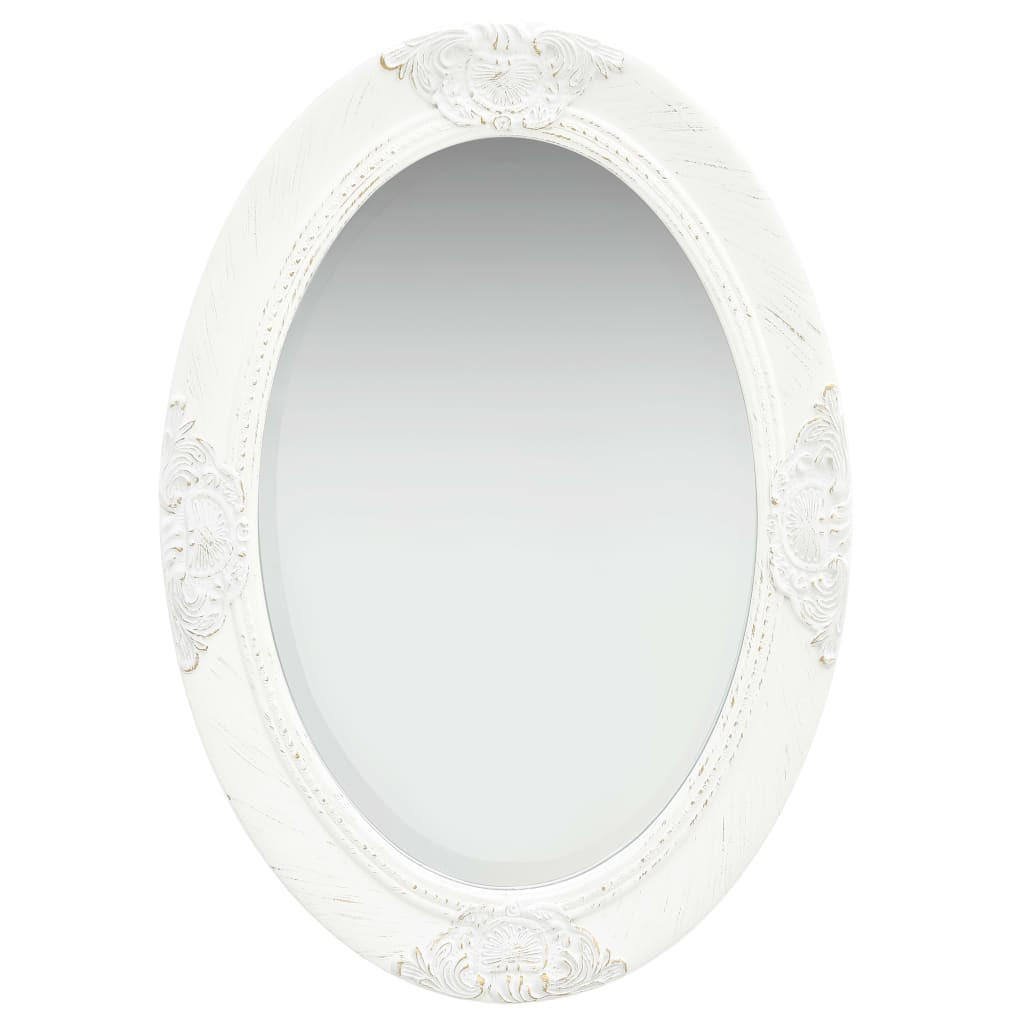 WANDSPIEGEL Im Barock-Stil 50/70 Cm Weiss - Weiß, Holz (70/3/50cm) - vidaXL