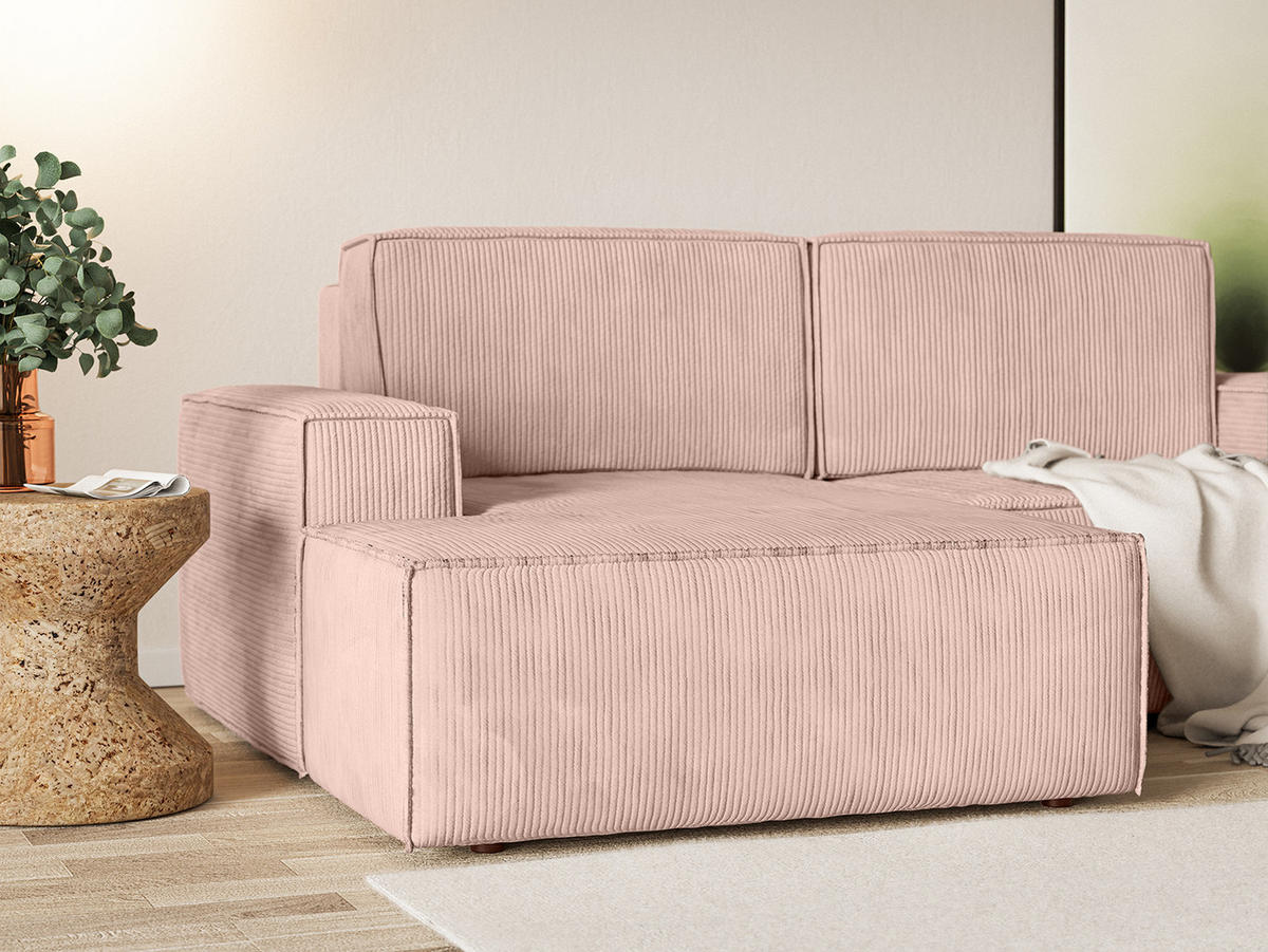 ECKSOFA KOKKO MINI mit Schlaffunktion, Rose - Pink, Textil (240/167cm) - Fedve