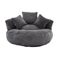 SITZSACK Cord,Sofa mit 3 extra Kopfkissen,Dunkelgrau - Dunkelgrau, Textil (108/52/108cm) - LVHOM