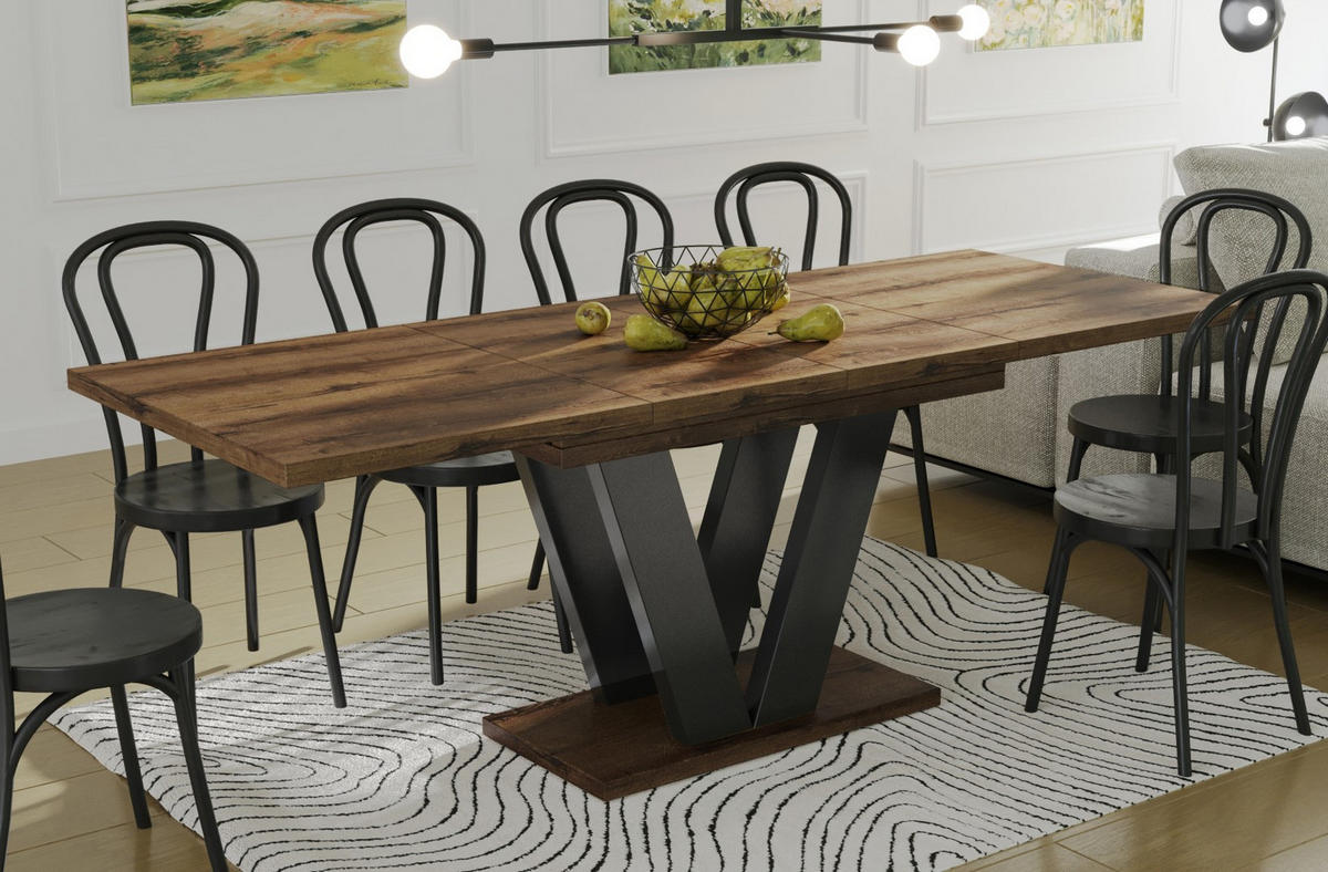 ESSTISCH Lara ausziehbar bis 210 cm - Mooreichefarben, Holzwerkstoff (130/80/80cm) - Endo-Moebel