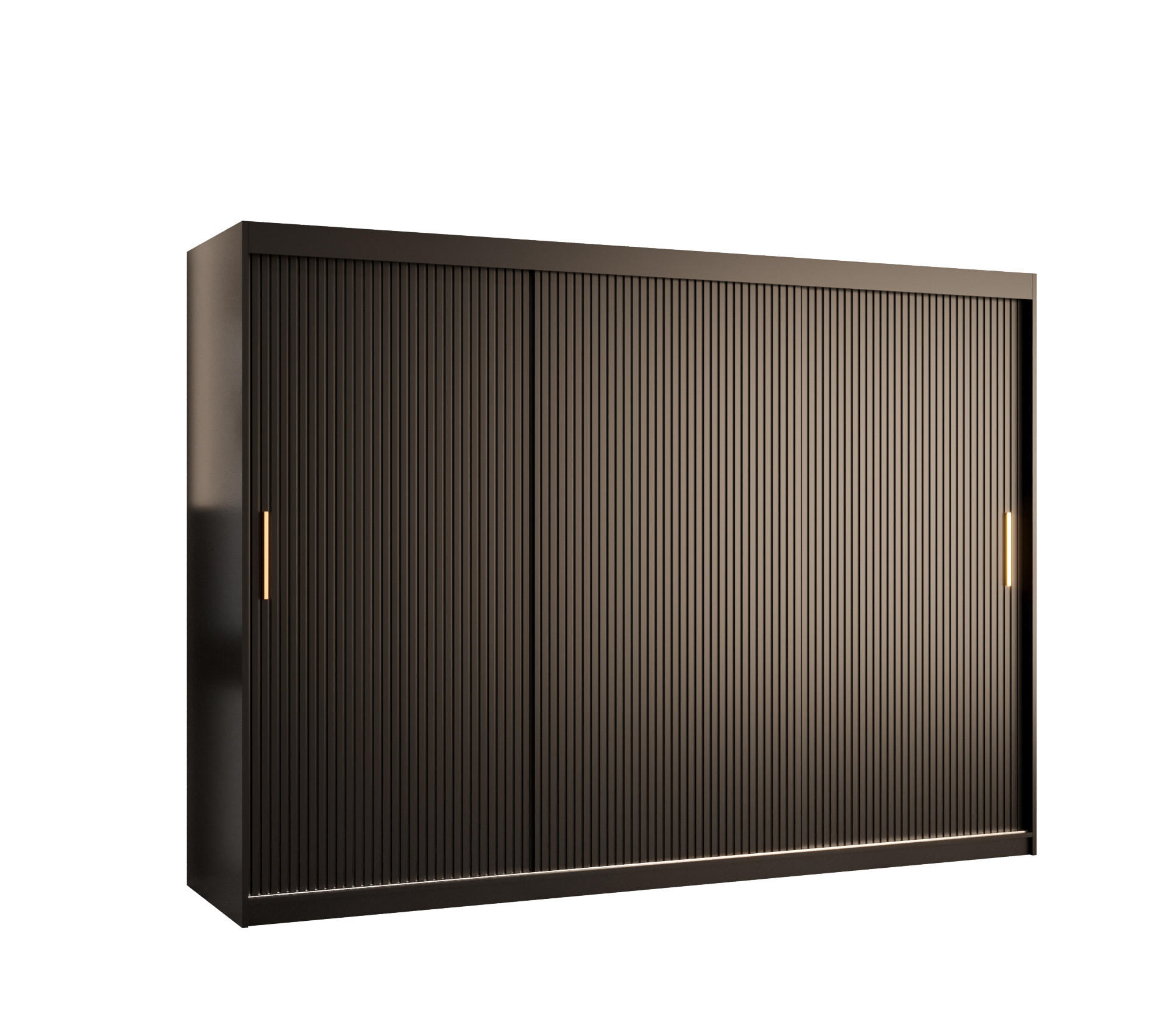 SCHWEBETÜRENSCHRANK 200/250/62 3-türig - Goldfarben/Schwarz, Holz/Kunststoff (250/200/62cm) - MÖBEL KRYSPOL