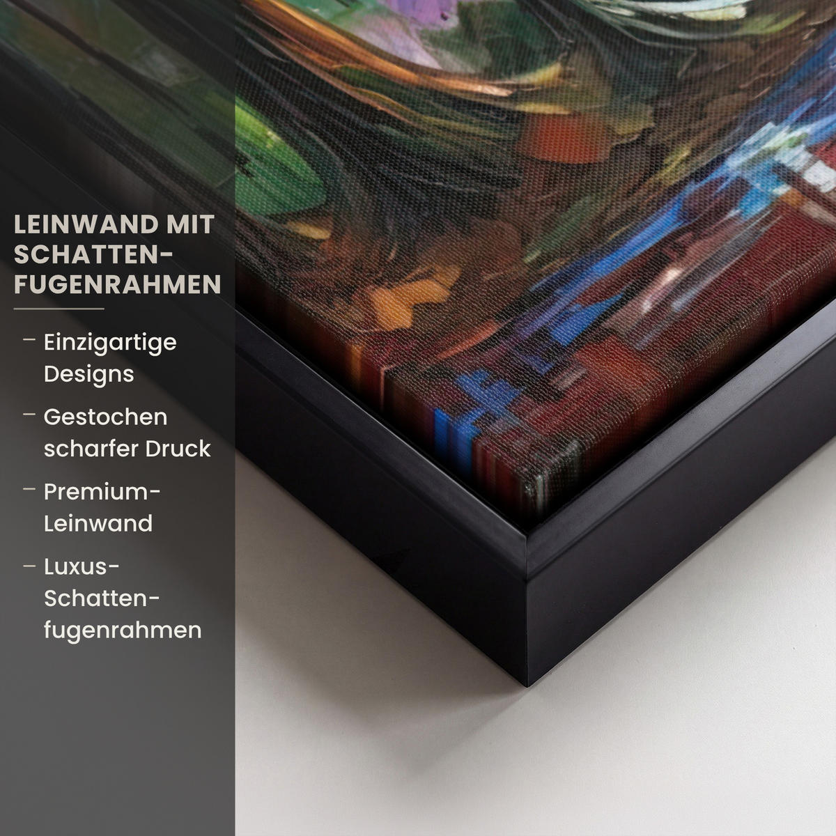 LEINWAND Bilder mit Rahmen - Landschaft - Wald - Farben - Natur - 80x60 - Multicolor, Textil (80/60cm) - MuchoWow