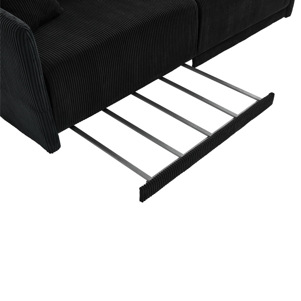 SCHLAFSOFA DE-35218 multifunktional umwandelbar Schwarz - Schwarz, Textil (88/84/182cm) - ComfortXL