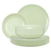 TAFELSERVICE Amina Seladon 12er Set - Grün, Keramik (1/1/1cm) - Seltmann Weiden