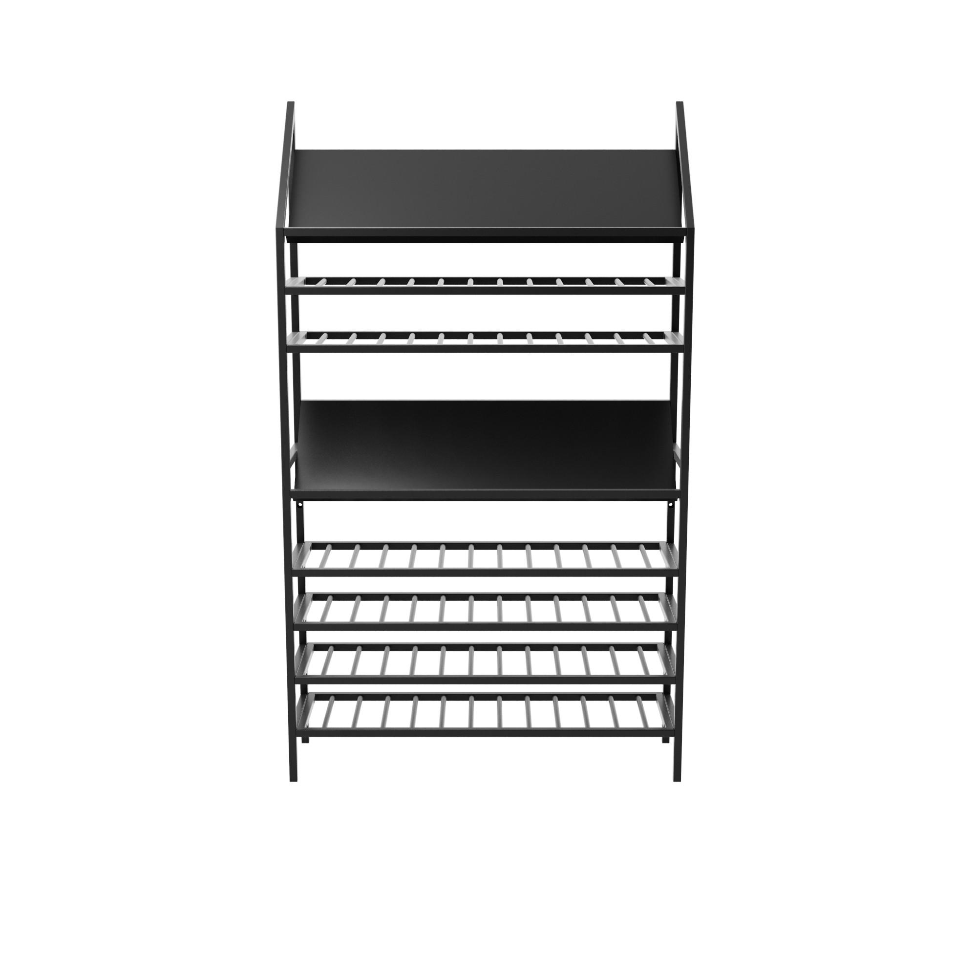 WEINREGAL für 104 Flaschen aus Metall, schwarz - Schwarz, Metall (100/170/30cm) - Metalo Pro