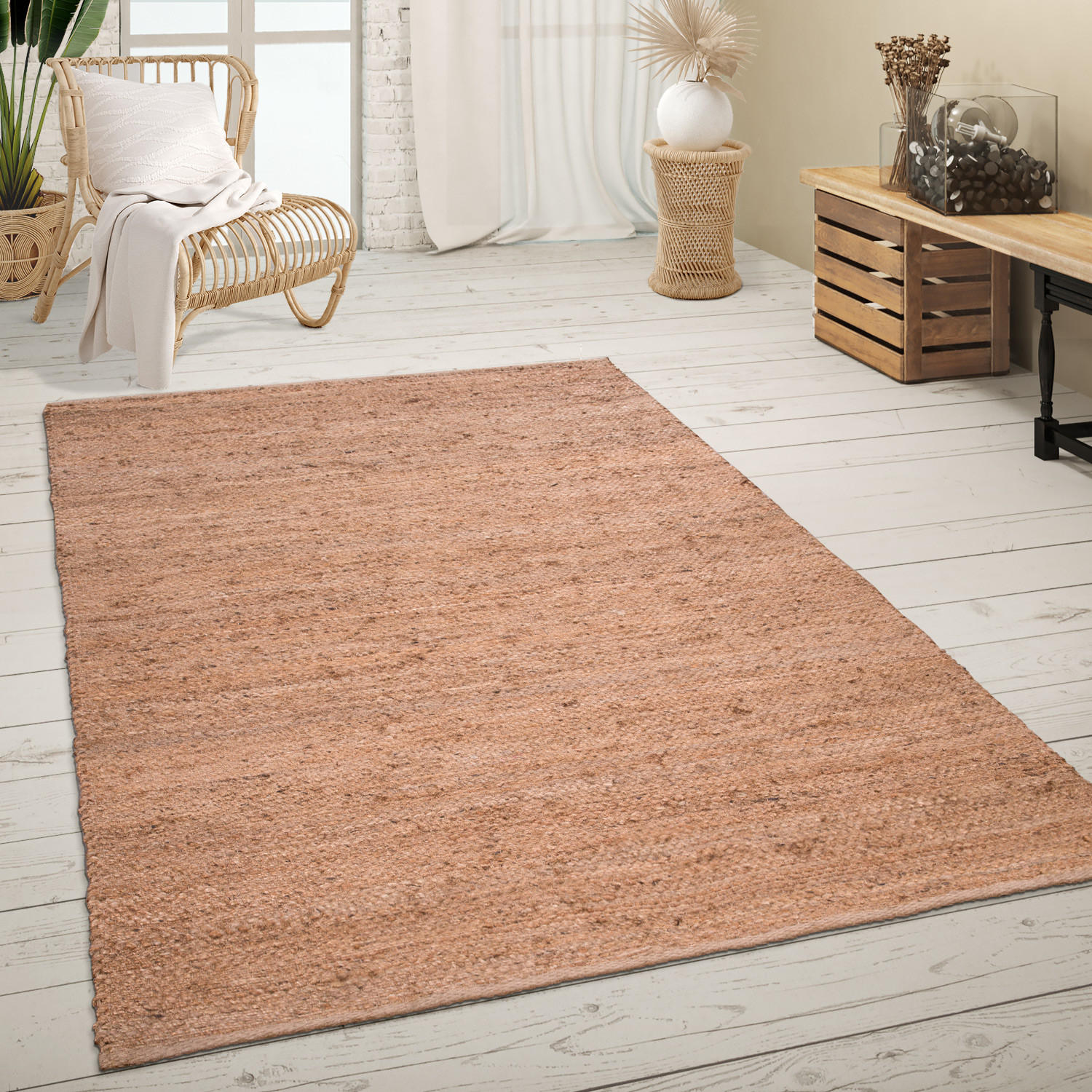 Thumbnail - Paco Home Hochflorteppich, Natur, Textil, Rechteckig, 80x150 cm, strapazierfähig, für Fußbodenheizung geeignet, Teppiche...