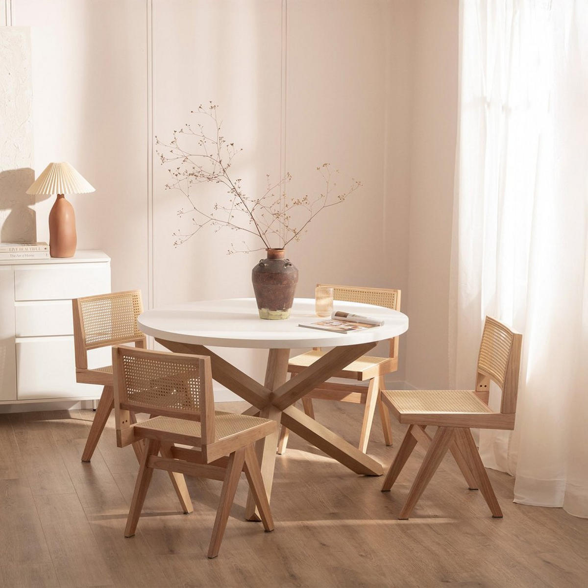 ESSTISCH Isak Weiß 120 cm x 76,5 cm - Weiß, Holzwerkstoff (120/120/76cm) - Klast Home