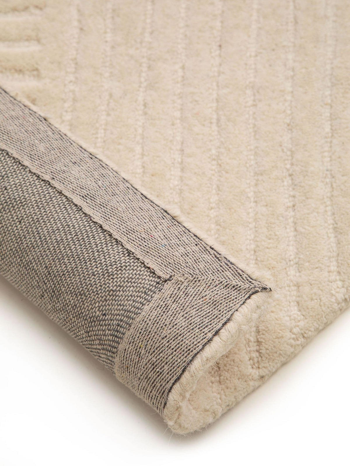 TEPPICH Wollteppich Yanis Beige - Beige, Textil (120/1cm) - KUNSTLOFT