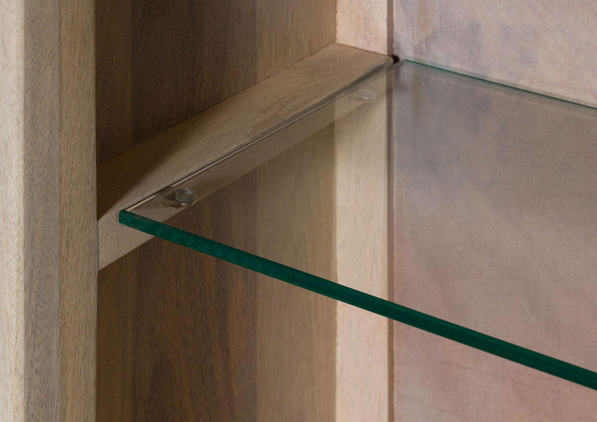 VITRINE Mango 70x40x145 weiß lackiert TORONTO #308 - Weiß, Holz (70/145/40cm) - Massivmoebel24