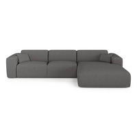 ECKSOFA RECHTS SCHLAFSOFA Steinbock Graphitgrau 280cm - Graphitfarben/Grau, Textil (299/165cm) - Sia Home