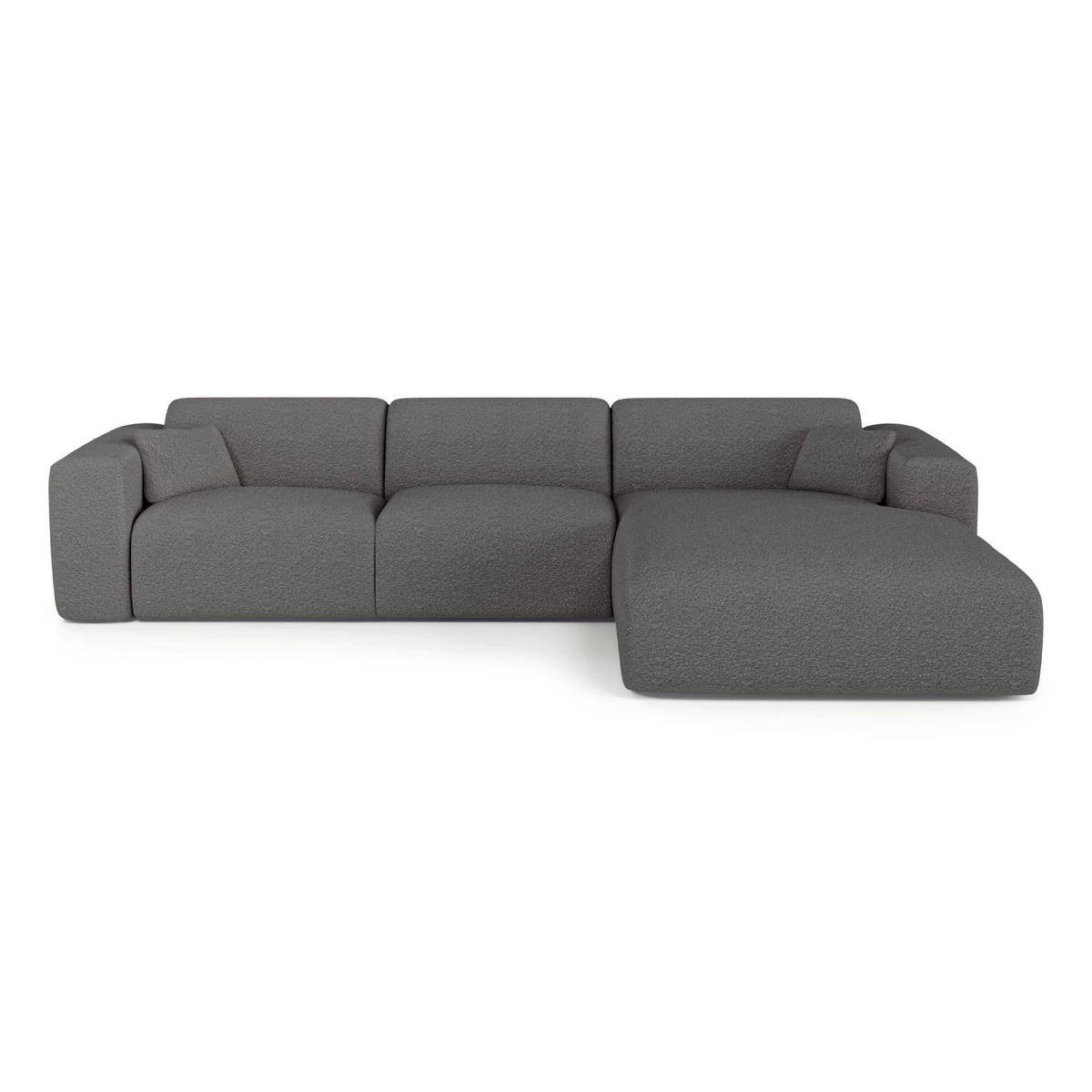 ECKSOFA RECHTS SCHLAFSOFA Steinbock Graphitgrau 280cm - Graphitfarben/Grau, Textil (299/165cm) - Sia Home