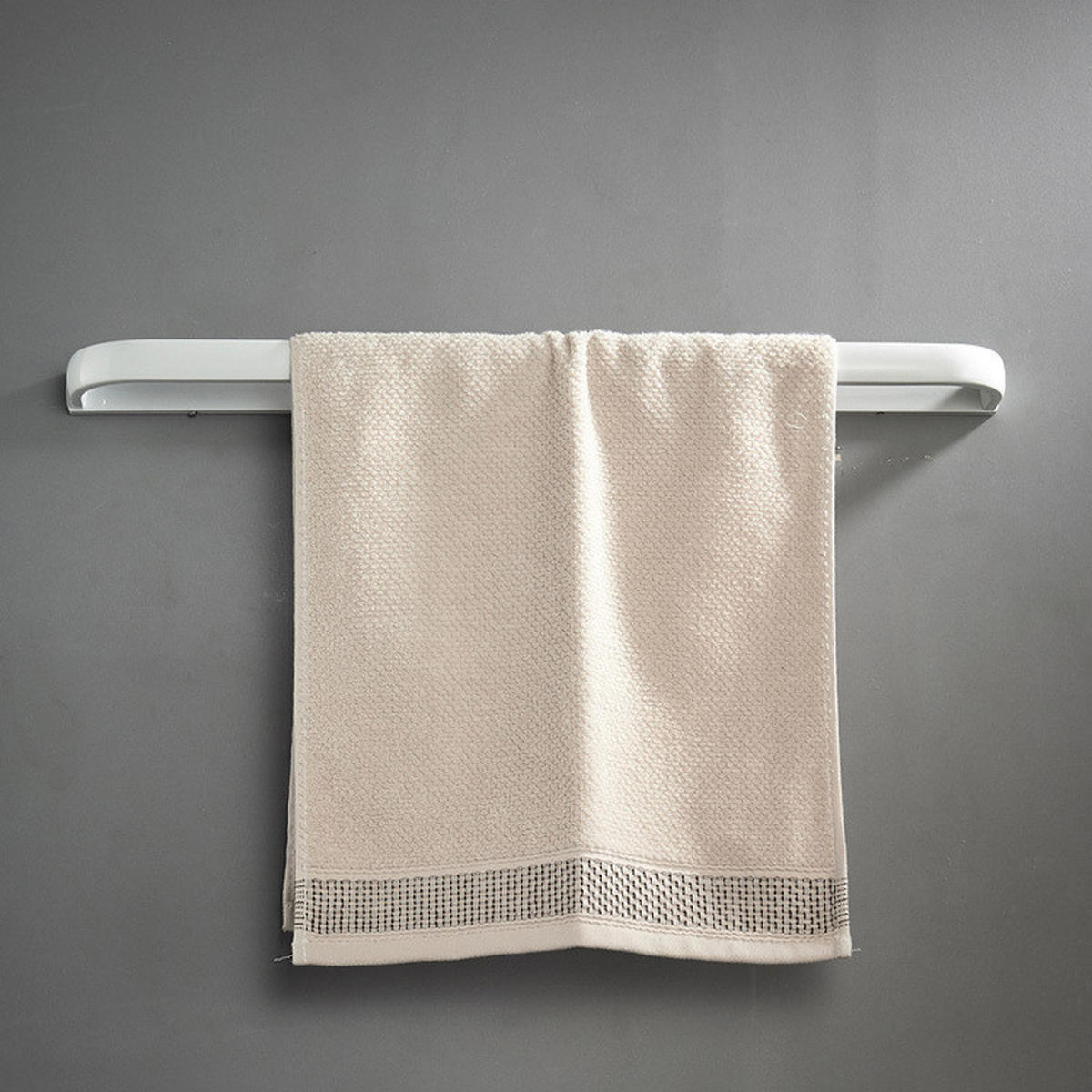 HANDTUCHHALTER – Weiße Einzelstange – 57 cm Länge - Weiß, Metall (7/2.7/57cm)