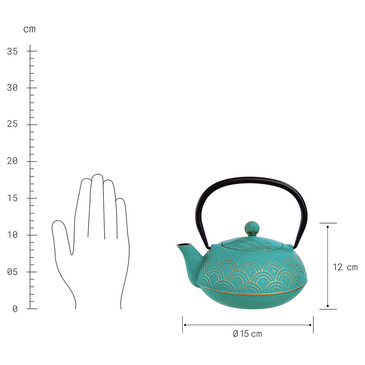 TEEKANNE Ceremony - Türkis, Metall (0.9L) - Butlers