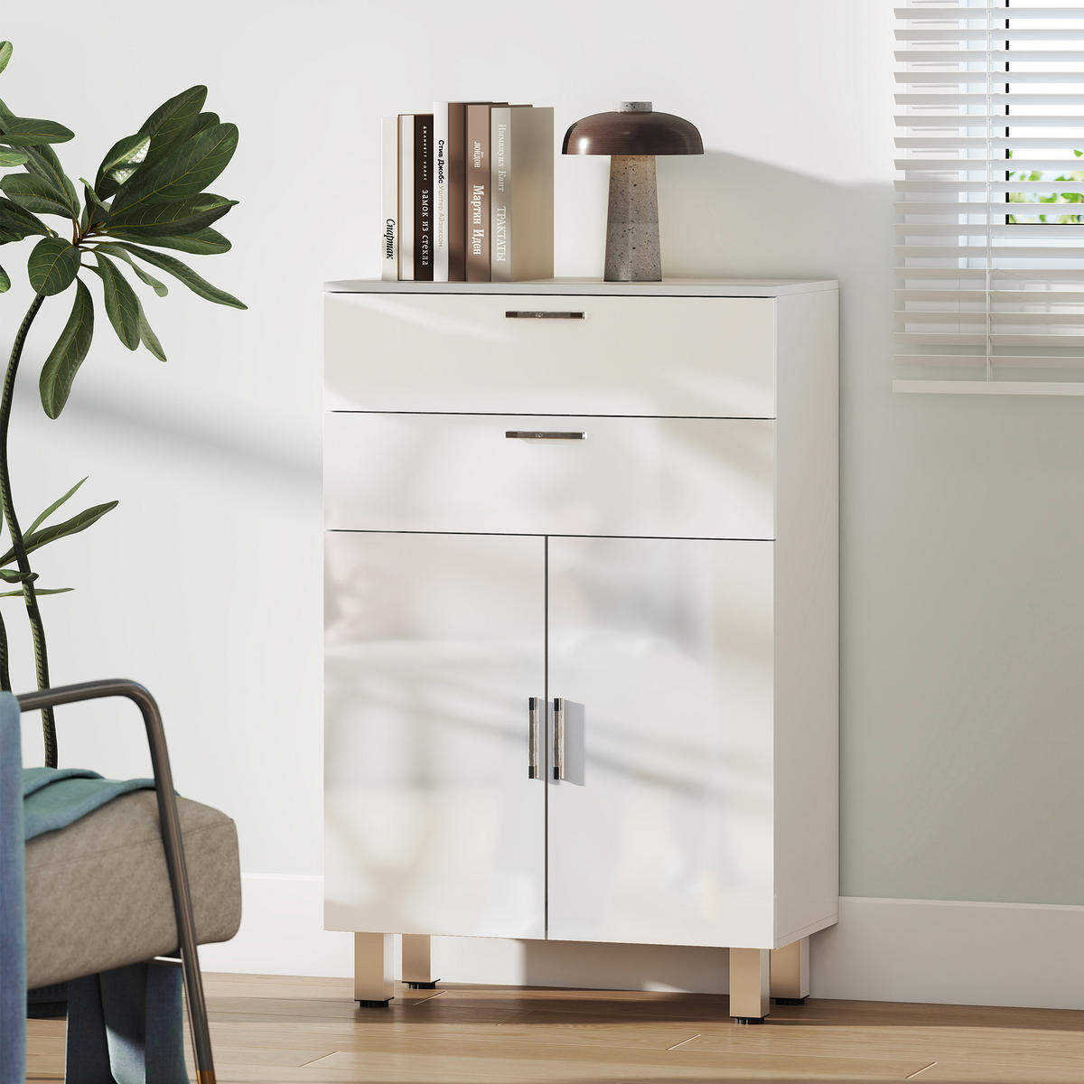 MIDISCHRANK DE-17332 Weiß - Weiß, Holzwerkstoff (30/93/60cm) - ComfortXL