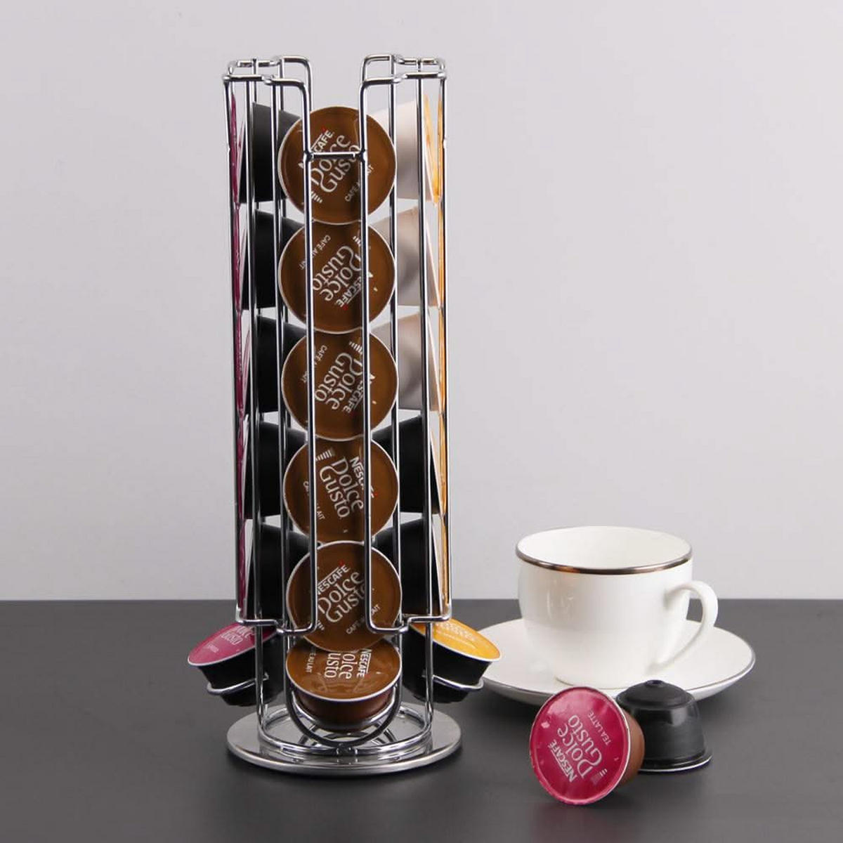 KAFFEETASSENHALTER Dolce Gusto Kapselhalter - Edelstahl - 24 Stück - Silberfarben, Metall (2/33/1cm) - Jay Hill