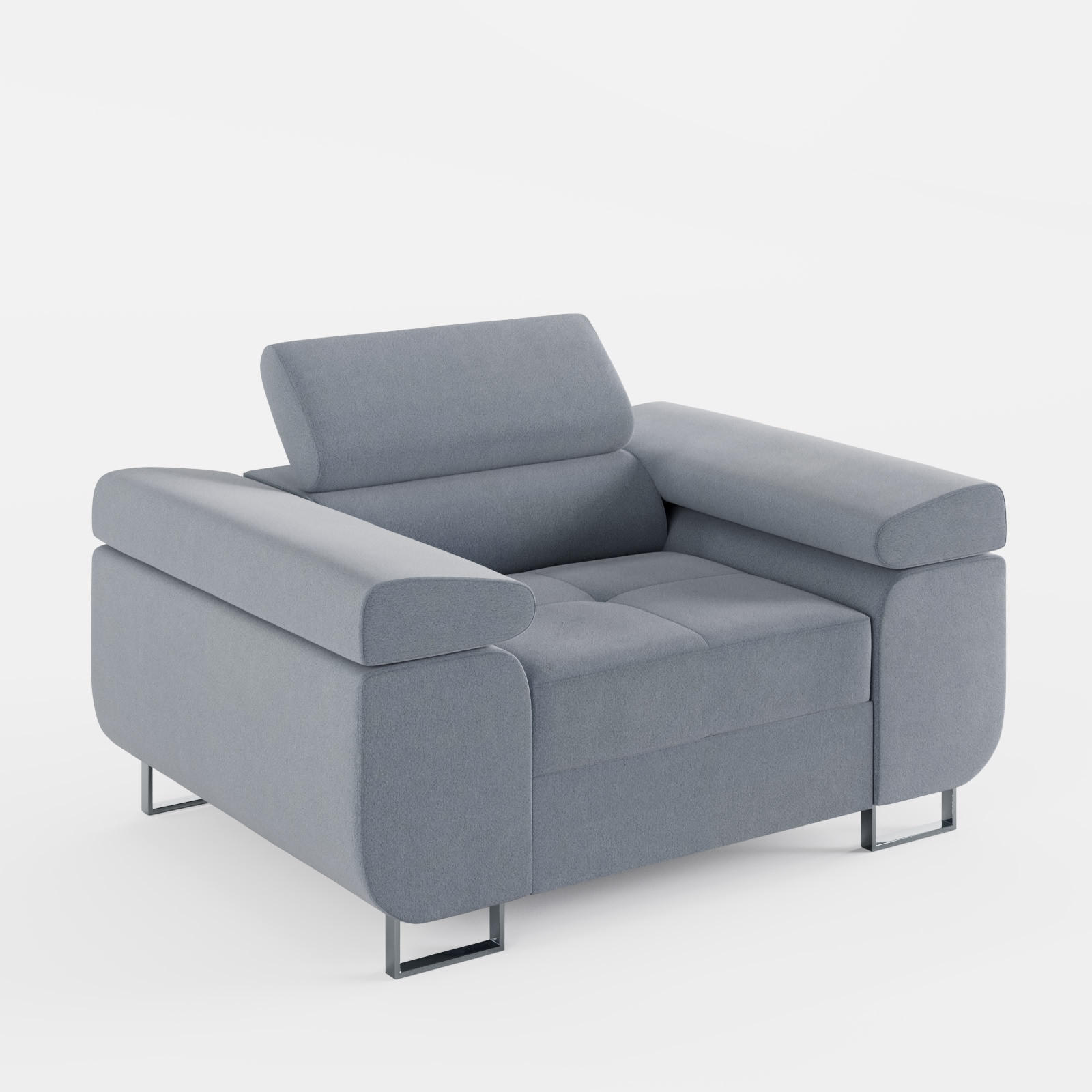 SESSEL VEMO SOLO, in Grau, matter Veloursstoff - Grau, Textil (135/88/100cm) - Barchello