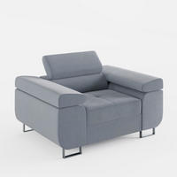 SESSEL VEMO SOLO, in Grau, matter Veloursstoff - Grau, Textil (135/88/100cm) - Barchello