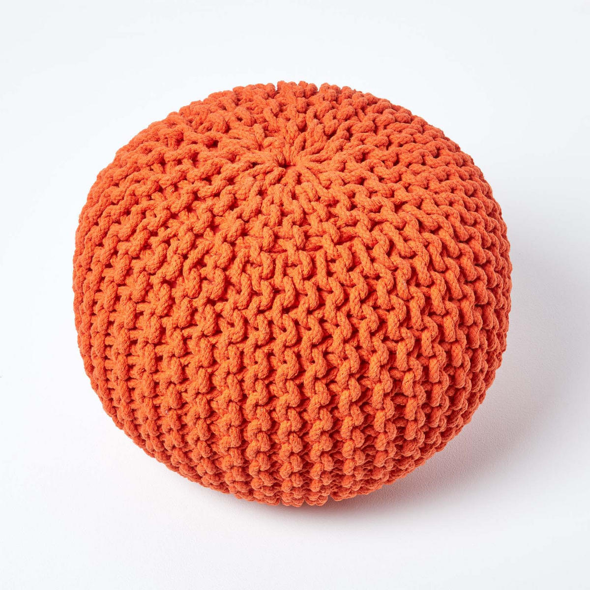 STRICK-POUF orange, 40/40/35 cm - Orange, Textil (40/35/40cm) - Homescapes