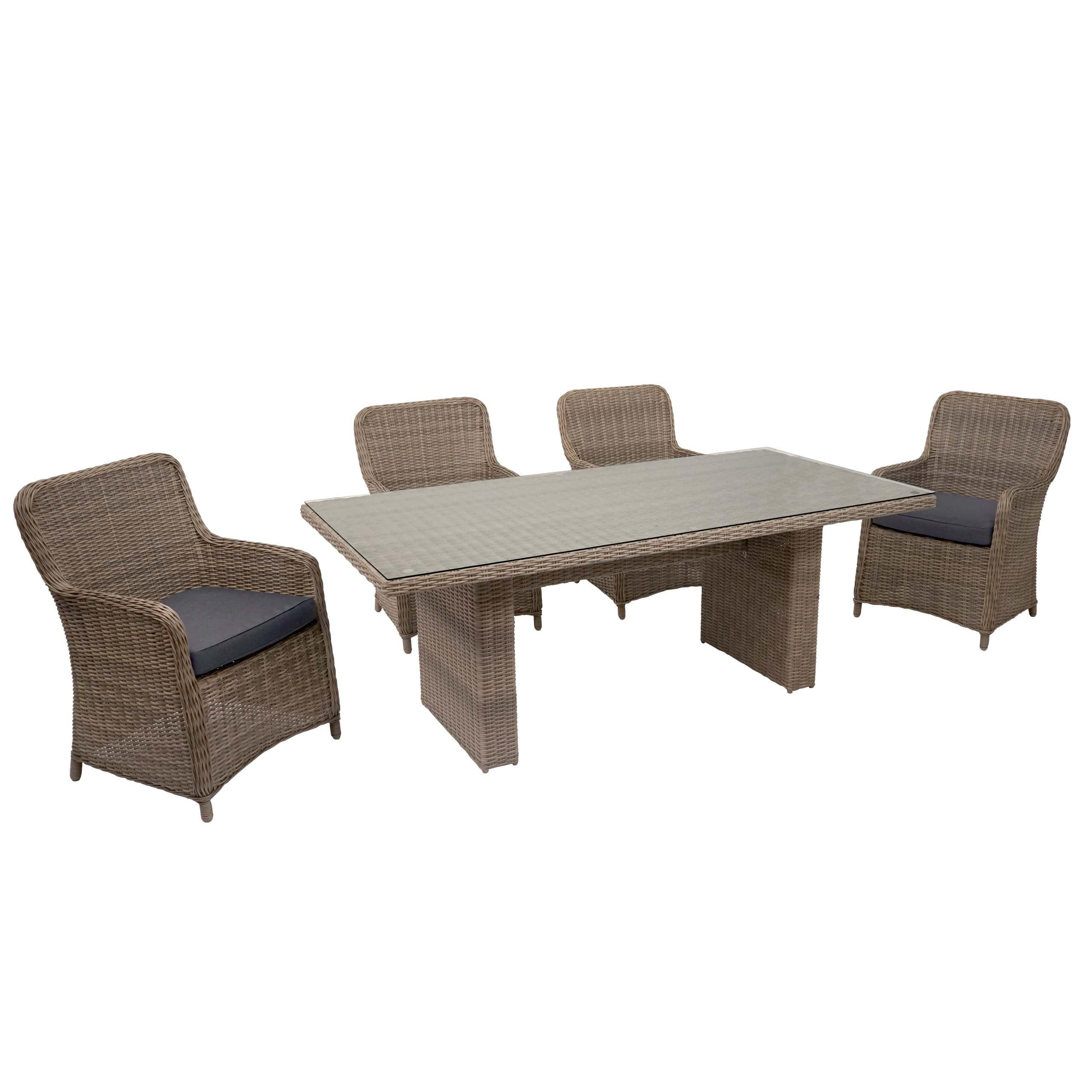 GARTENGARNITUR Lounge-Set Beige Kissen Grau - Beige, Metall - PROREGAL