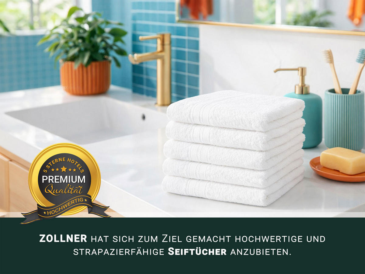 SEIFTÜCHER, 10er-Set, 30x30 cm, 100% Baumwolle - Weiß, Textil (30/30cm) - Zollner