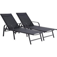 SONNENLIEGE farniente Schwarz - Schwarz, Metall (59/45/193cm) - Habitat Garten