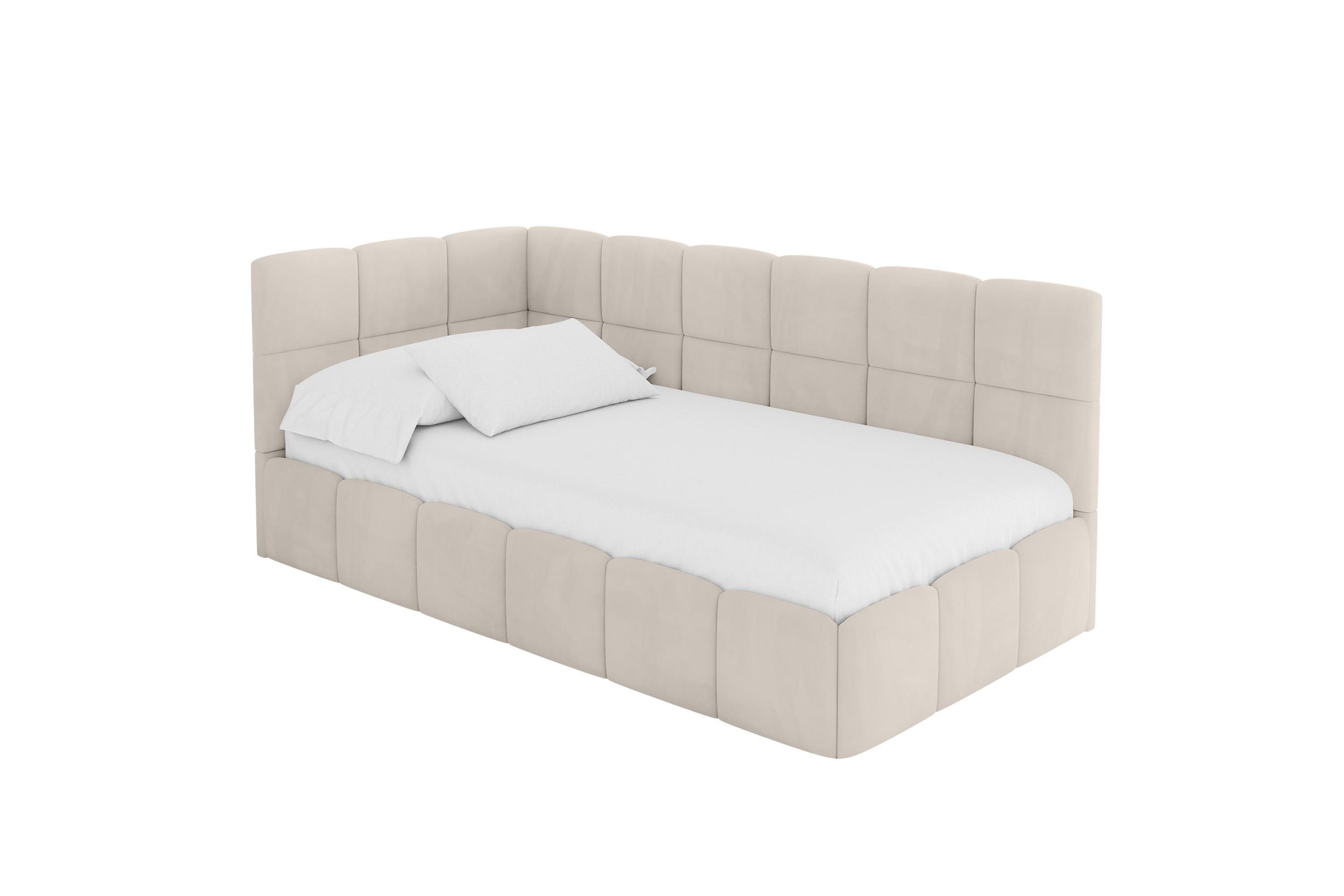 ALTDECOR JEDNOLŮŽKOVÁ POSTEL pro mládež s úložným prostorem vpravo, s matrací - LIVY 100x200 béžová