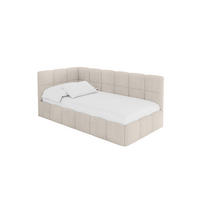 EINZELBETT Jugendbett mit Bettkasten Rechts, ohne Matratze - LIVY 80x200 Beige - Beige, Holzwerkstoff/Textil (80/200cm) - ALTDECOR