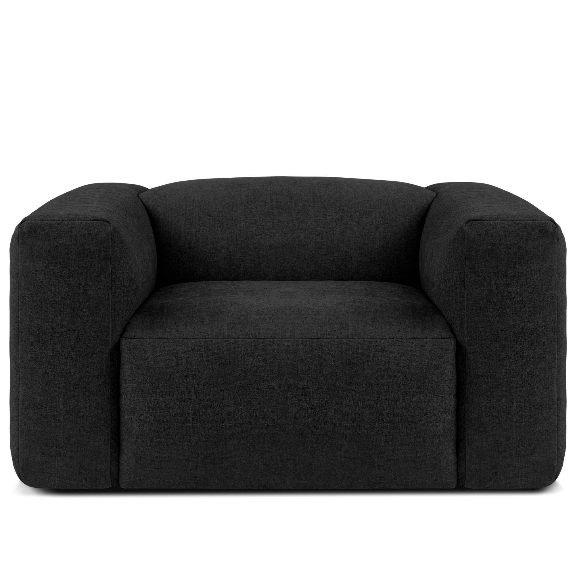 SESSEL BUFFO , Graphit - Graphitfarben, Textil (130/73/96cm) - KONSIMO®