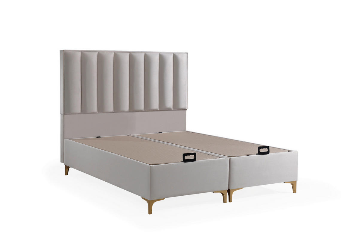 POLSTERBETT Ergopedic 100x200 Beige - Beige, Textil/Metall (100/200cm) - Villa Möbel