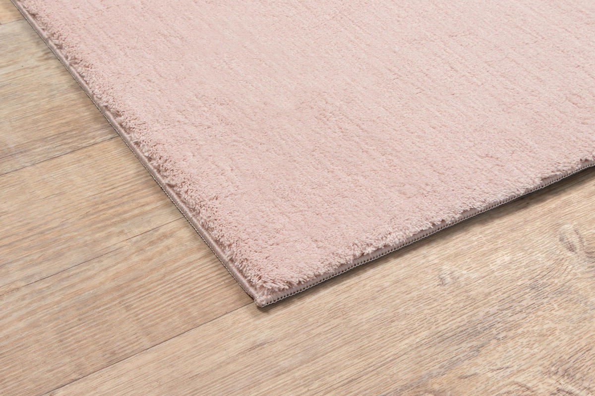 HOCHFLORTEPPICH Antirutsch Uni ALDAN Polyester Puderrosa 240 x 340 cm - Rosa, Textil (240/340cm) - KADIMA DESIGN