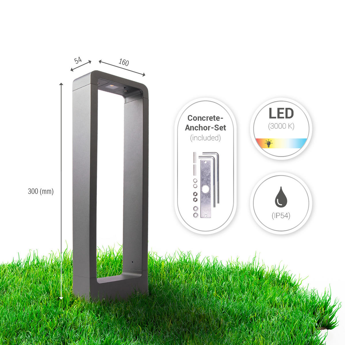 AUSSENLEUCHTE Crabo 30 - Anthrazit, Metall (16/5.4/30cm) - Paco Home