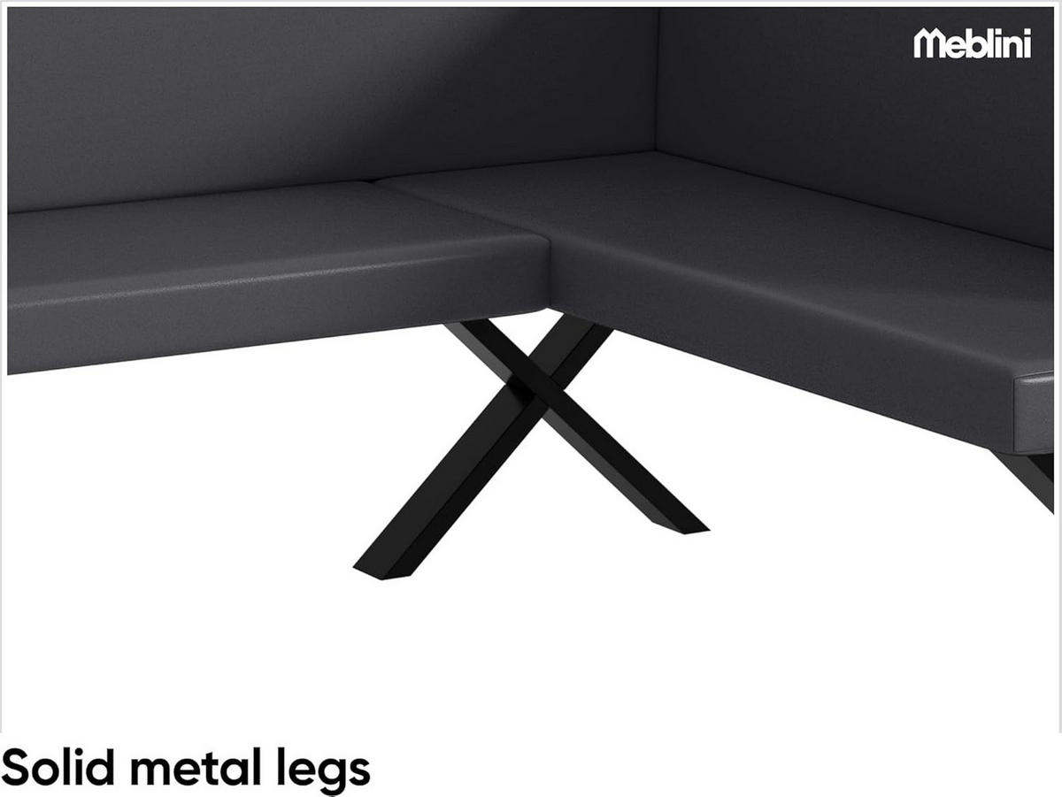 ECKBANK TONI_X - Grau, Leder (128/168cm) - Meblini