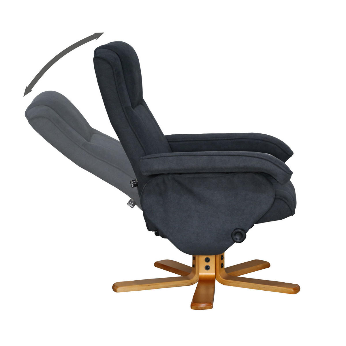 RELAXSESSEL CHARLES Stoffbezug Dunkelgrau - Anthrazit, Textil (75/95/68cm) - SVITA