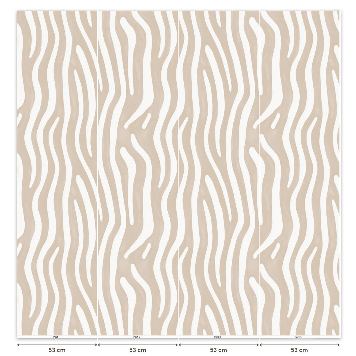 TAPETE - Abstrakt - Zebra - Beige - 220x200 cm - Beige, Papier (220/200cm) - OnlyWow
