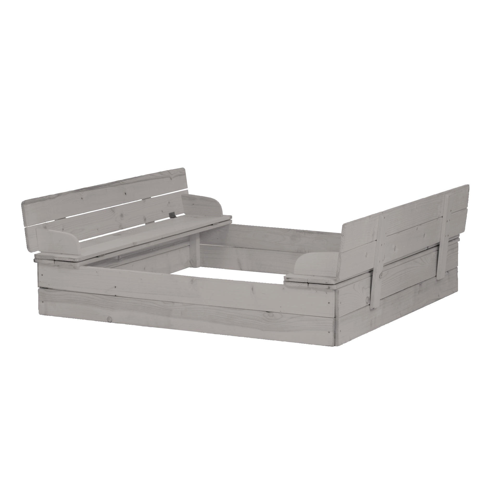 SANDKASTEN aufklappbare Sitzbank grau - Grau, Holz (123.5/127/21.5cm) - Roba