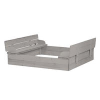 SANDKASTEN aufklappbare Sitzbank grau - Grau, Holz (123.5/127/21.5cm) - Roba