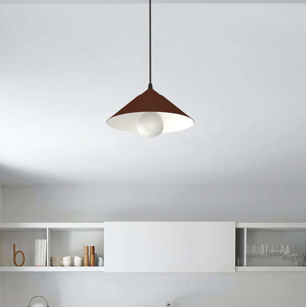 HÄNGELEUCHTE - Schwarz, Metall (25/25/10cm) - Lumicom