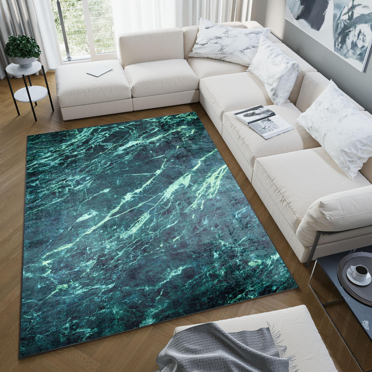 TEPPICH TOSCANA Smaragdgrün 120/170 cm - Smaragdgrün, Textil (120/170cm) - Tapiso