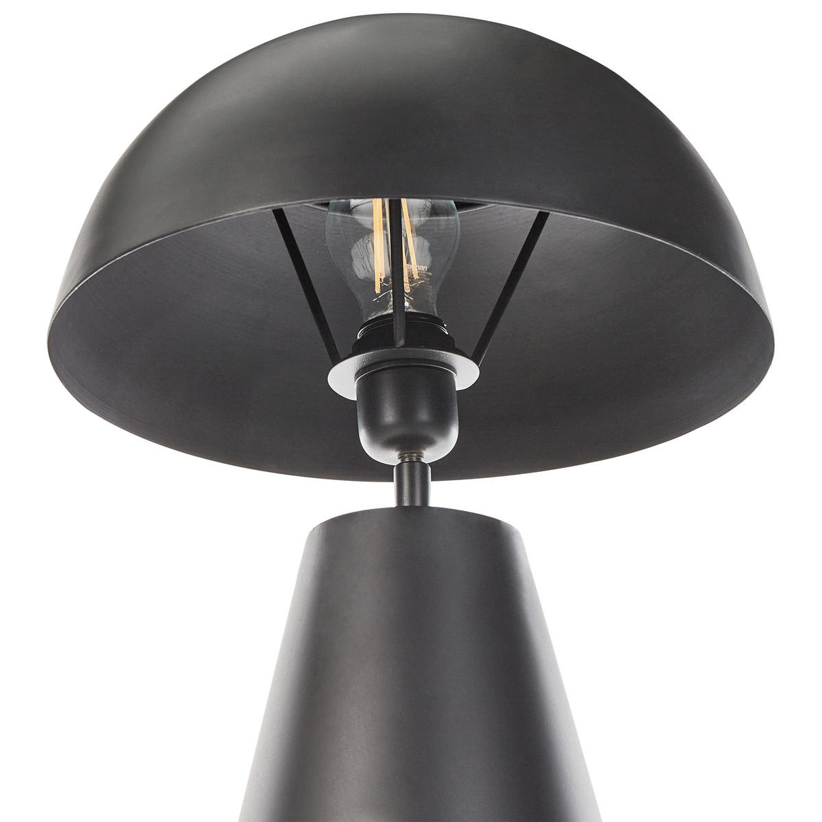 TISCHLEUCHTE Schwarz Palmiet - Schwarz, Metall (31/31/48cm) - Beliani